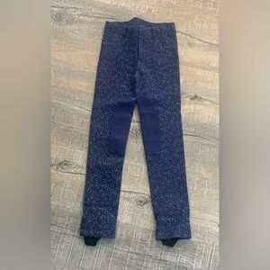 Dublin Kids 6 Navy horseshoe Printed Riding pants with stirrups girl